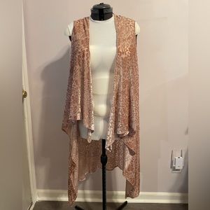 Anthropologie Pink Velvet Vest